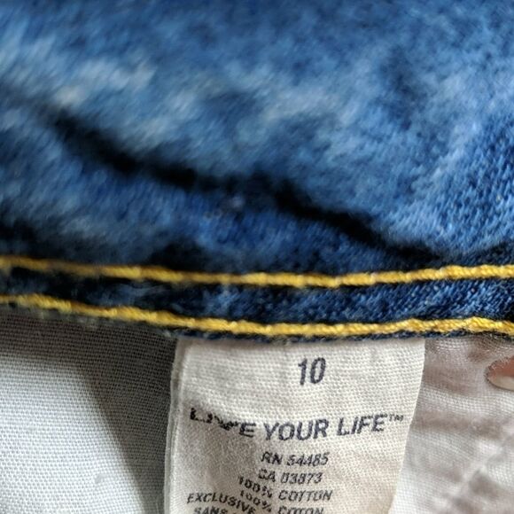 American Eagle distressed jean mini skirt Sz 10 - Picture 6 of 6